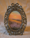 Daylight Meets Lavender Haze | Oval Metal Frame · 14 × 19 cm · Original
