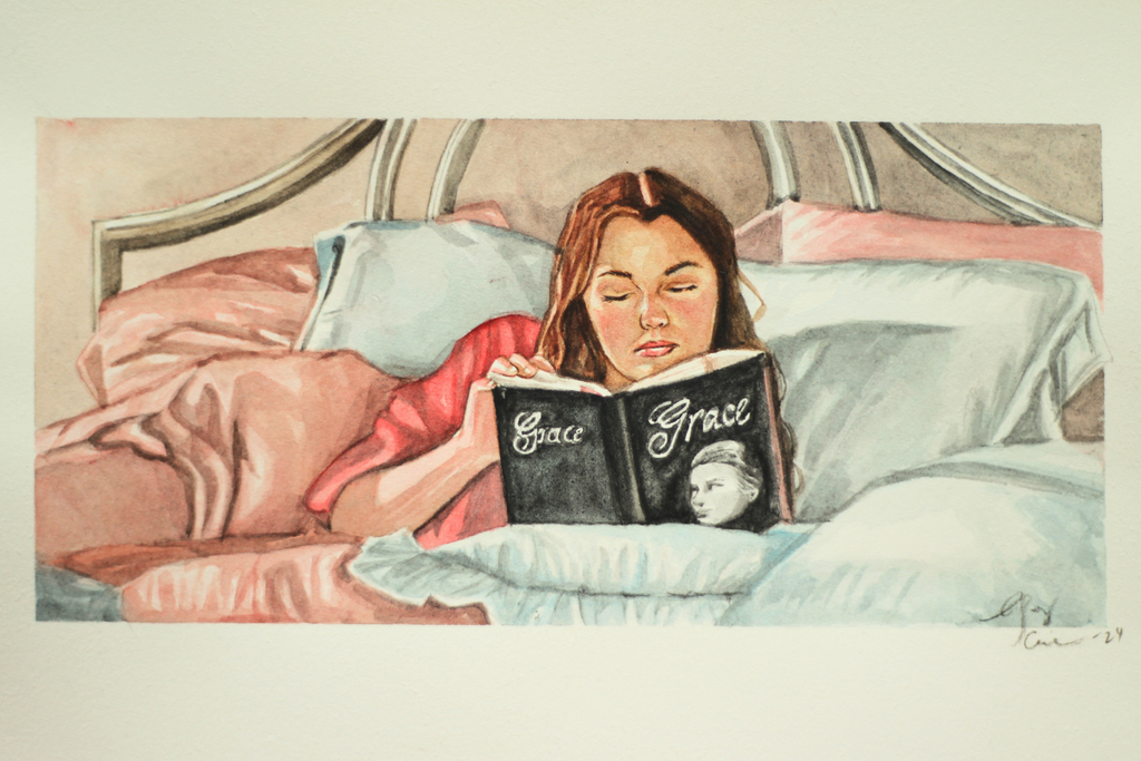 Woman With A Book | WATERCOLOR