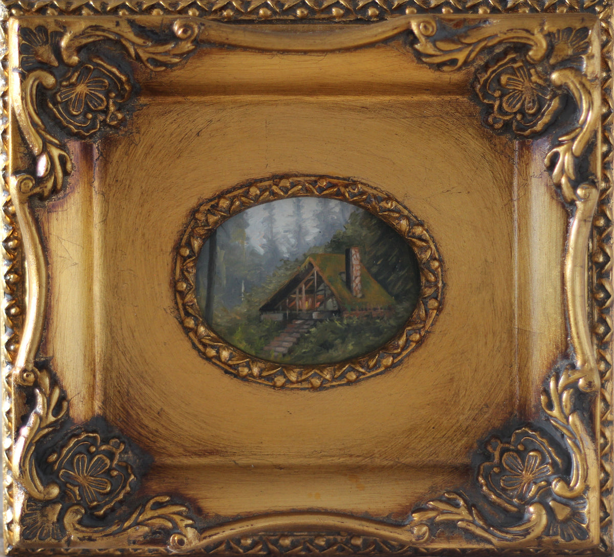 Folklore Cabin I | Vintage Frame · 20 × 23 cm · Original