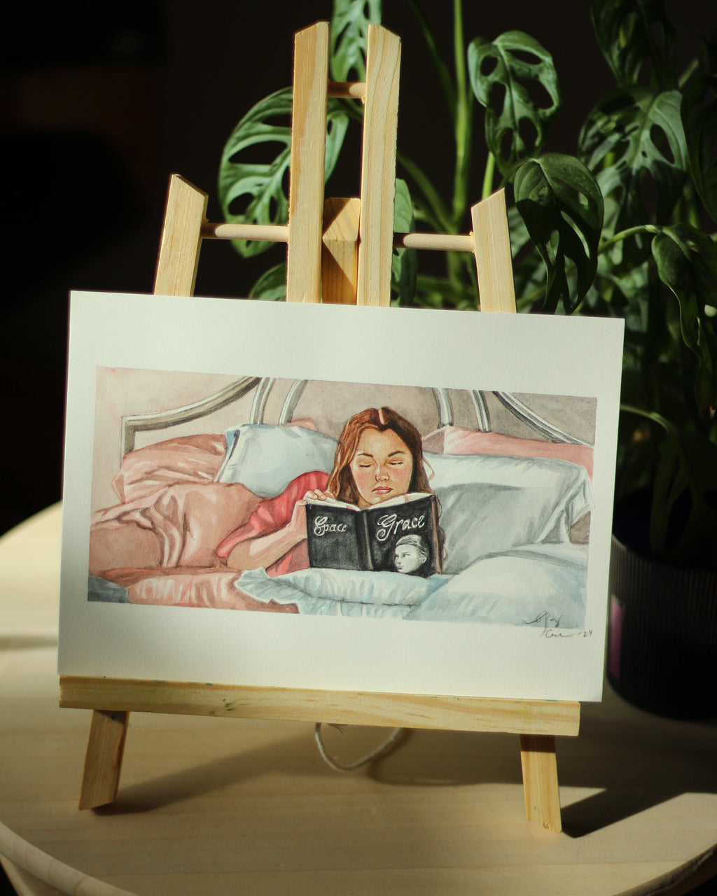 Woman With A Book | WATERCOLOR
