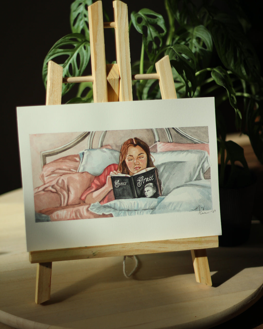 Woman With A Book | WATERCOLOR