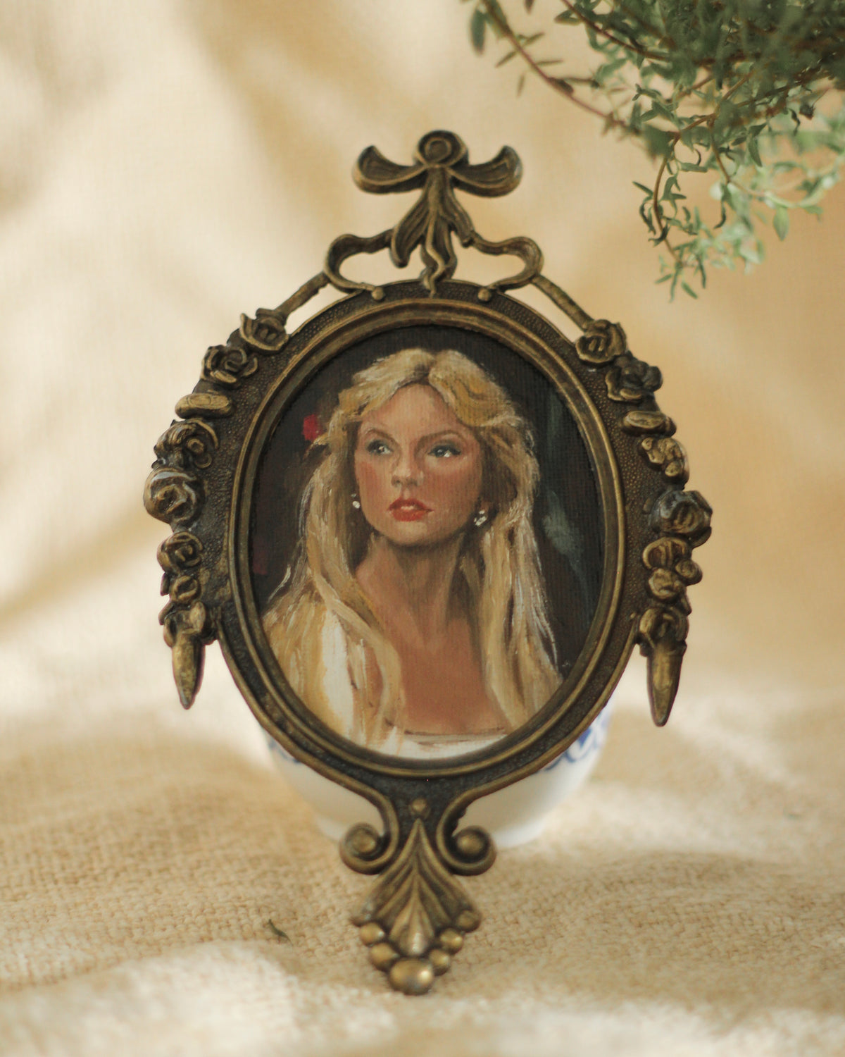 Ophelia Reimagined | Vintage Baroque Metal Frame • 16.5 × 10 cm • Original