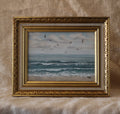 1989 – Waves & Seagulls II | Vintage Wooden Frame · 25 × 31 cm · Original
