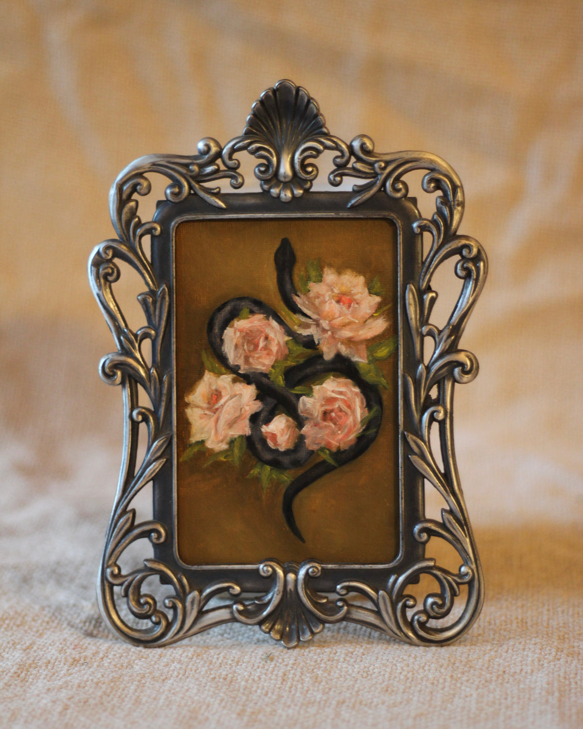 Reputation: Floral Snake | Gothic Metal Frame · 15 × 21 cm · Original