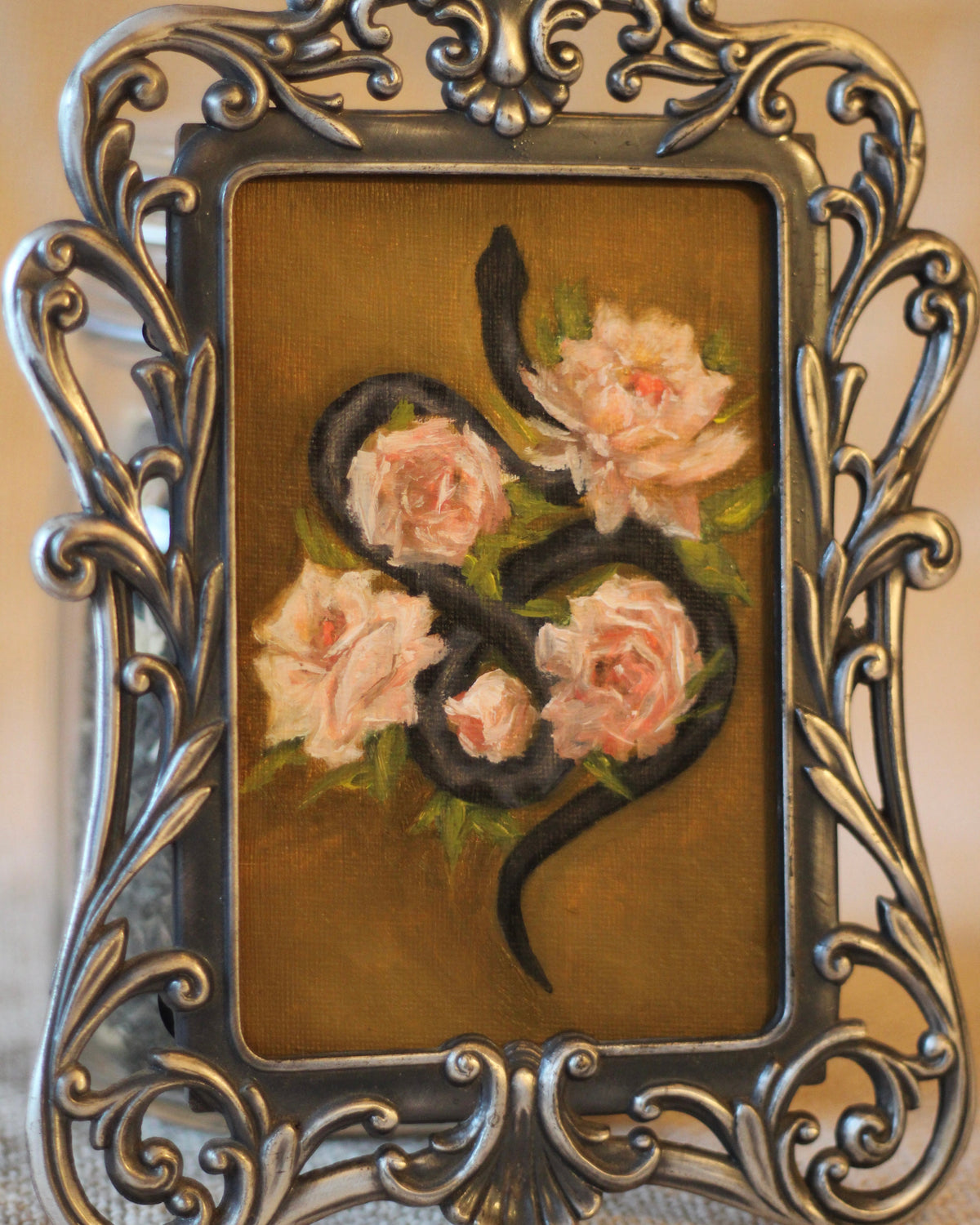 Reputation: Floral Snake | Gothic Metal Frame · 15 × 21 cm · Original