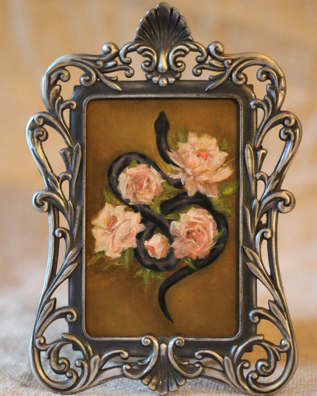 Reputation: Floral Snake | Gothic Metal Frame · 15 × 21 cm · Original